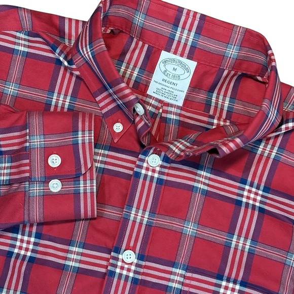 Brooks Brothers Other - Brooks Brothers‎ Button Down Men Medium Red Plaid Regent Non-Iron Supima Cotton